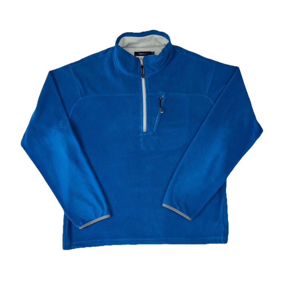 Ermenegildo Zegna Sports Pullover Fleece Sweater 1/4 Zip Blue - Size L